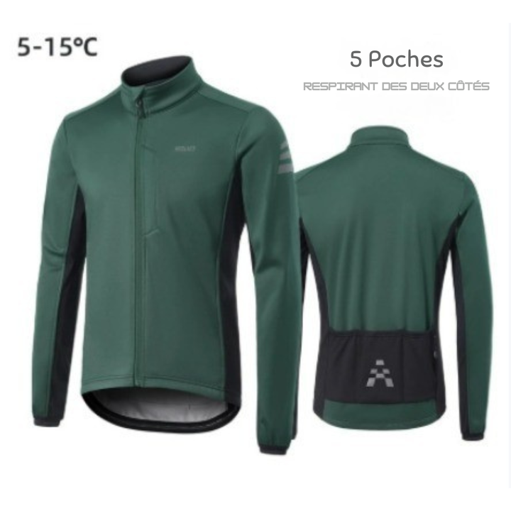 Veste de Cyclisme Hiver | Coupe-Vent, Chaude &amp; Doublée Polaire
