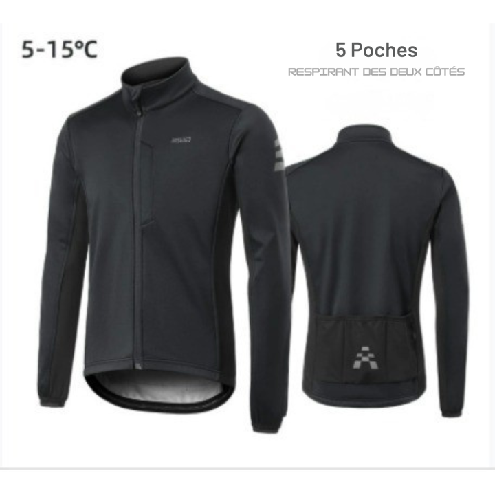 Veste de Cyclisme Hiver | Coupe-Vent, Chaude &amp; Doublée Polaire