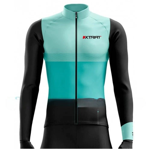 XTRIAT Maillot de Cyclisme Hiver Homme | Polaire, Chaud &amp; Résistant au Froid