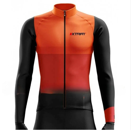 XTRIAT Maillot de Cyclisme Hiver Homme | Polaire, Chaud &amp; Résistant au Froid