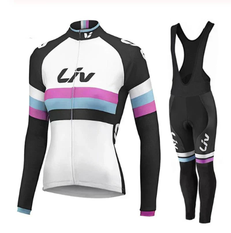 LIV V2 | Ensemble de cyclisme d’hiver PRO pour femme avec cuissard à bretelles
